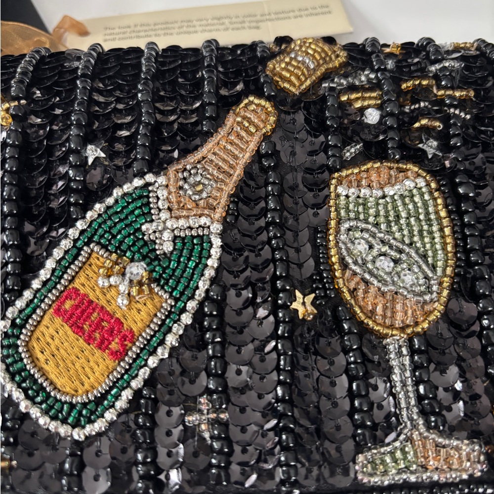 Viral beaded bag TJMaxx NWT New York, party, club ready! Champagne, Cheers - Picture 2 of 5